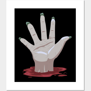 Hand stretches from the grave to the High Five Posters and Art